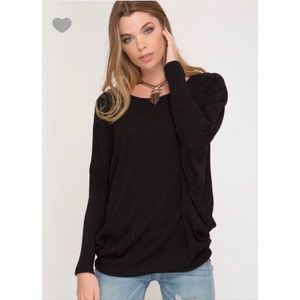 Long dolman sleeve sweater